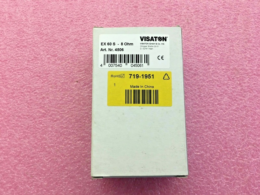 EX 60 S – 8 OHM, Visaton, EX-60-S 8 Ohms Exciter Speaker Top Round, Square Frame