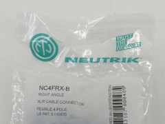Neutrik NC4FRX-B Right Angle XLR Cable Connector, Female 4P – NEW Surplus!