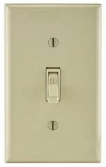 Leviton 1451-2I, 120 VAC, 15 A, Ivory, 1-Pole, Toggle, AC Quiet Switch, 1pc