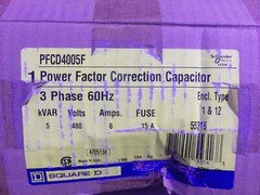 NEW SQUARE D PFCD4005F POWER FACTOR CORRECTION CAPACITOR 3 PH 60HZ ENCL. 1 & 12