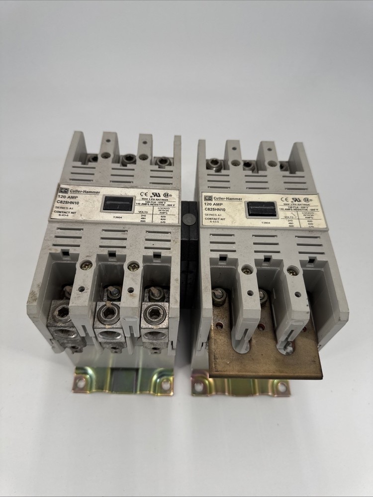 Cutler-Hammer C825HN10, 120 Amp, Reversing Contactors w/ C321KM30 Interlock
