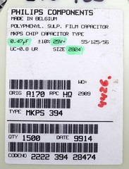 PHILIPS 1000x MKPS Chip Capacitor Film Capacitors 0.47uF SMD 394 25V