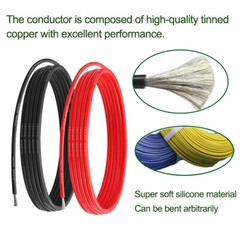 Flexible Silicone Wire Cable 2/6/8/10/12/14/16/18/20/22/24/26/28/30 AWG Colorful