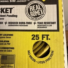NEW Southwire Romex SIMpull Indoor Wire 12/3 NM-B Cable 25ft. with ground 600v