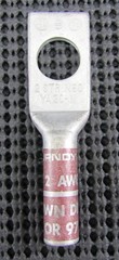 BURNDY YA2CN 1/2″ 2AWG 1-HOLE LONG-BARREL LUG – LOT OF 2 / NEW NO BOX