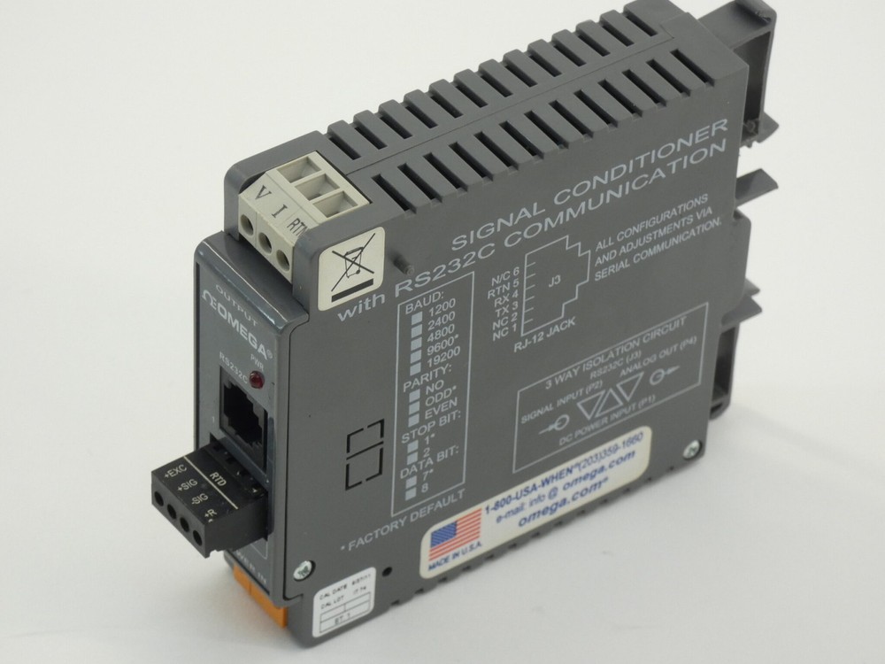 Omega IDRN-RTD Signal Conditioner w/ RS232C Communication Input 10-32VDC Outp…