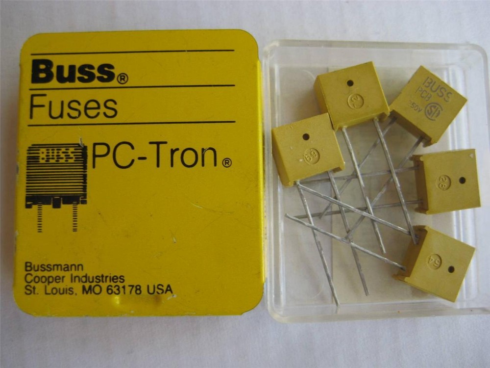 (5 Pack) BUSSMANN FUSE Fast Acting PCB 2 or 2-1/2 250 VAC “NOS” Radial Lead PC