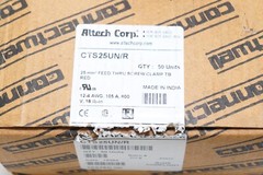 New Box of 50 Altech CTS25UN/R DIN Terminal Feed-Thru 105A 600V 14-2AWG 12mm Red