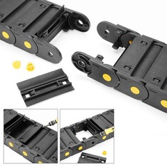 R55 25mm x 77mm Plastic Cable Wires Carrier Drag Chain 1M Black