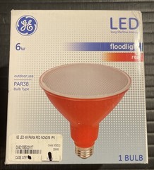 LED Floodlight, 100 Lumens, Medium Base, PAR38, Red, 6 Watt – 93100880