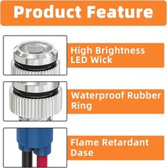 Energy Saving Indicator Light LED 12V 24V 110V 20mA Panel Mount White LED
