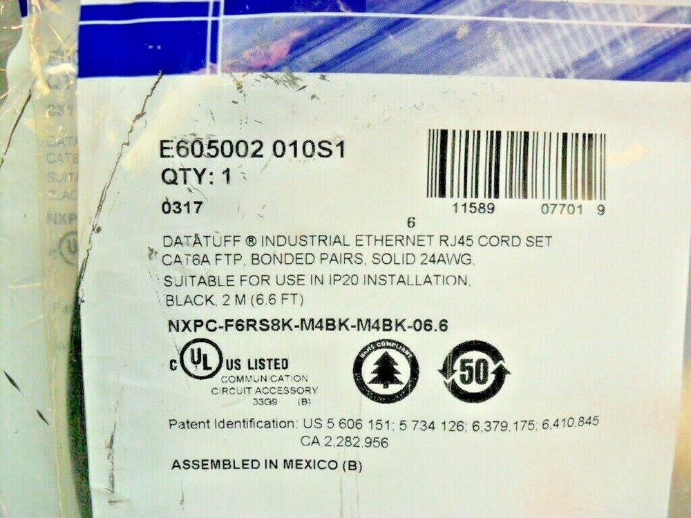 BELDEN E605002 010S1 RJ45 Plug, RJ45 Plug, 6.5 ft, 2 m, sealed E605002010S1