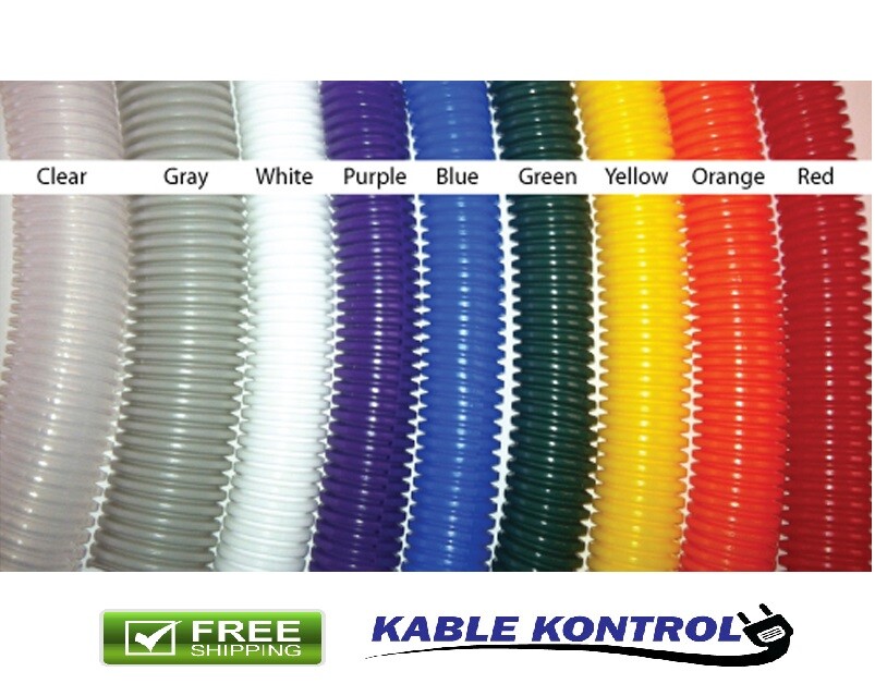 Kable Kontrol Split Wire Loom Tubing – Color Polyethylene – Size & Color Option