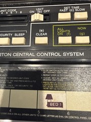 Leviton 6221 Clock Programmer Central Control System Powers On Walnut Grained