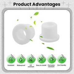 20PCS Rubber Grommets 3/8″(10mm) Drill Hole, 1/4″(6mm) ID Durable White Silic…