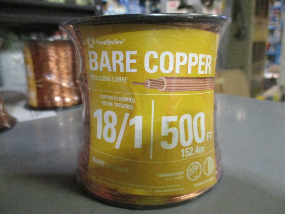18 Gauge STRANDED BRAID Soft Annealed Bare Copper Building Ground Wire (500 FT)