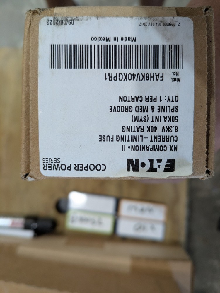 EATON COOPER POWER FAH8KV40KGPR1 CURRENT LIMITING FUSE 8.3KV 50KA