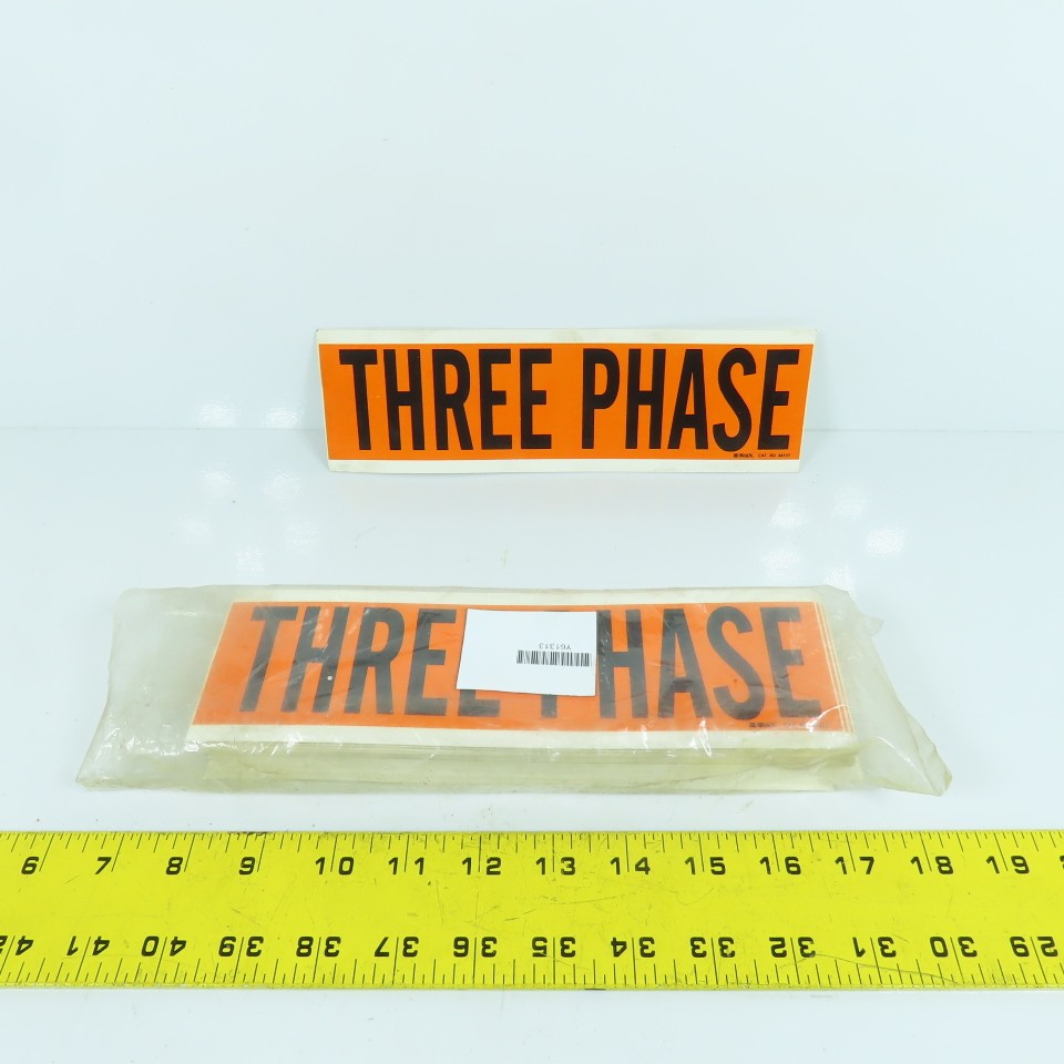 Brady 44131 Vinyl THREE PHASE Marker Sticker Cards 9 x 2-3/4″ Lot Of 40