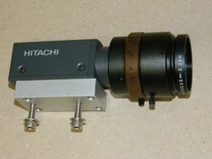 Hitachi KP-M32AN Industrial Vison Camera & Edmunds 35MM 54689 Double Glass Lens