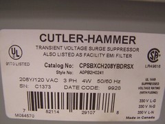 👀 CUTLER HAMMER TRANSIENT VOLTAGE SURGE SUPPRESSOR 208Y/120V 3Ø 4W CPSBXCH208Y.