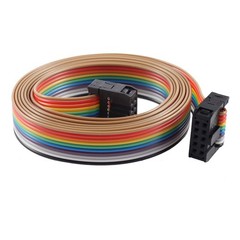 2.54mm Pitch 10 Pins 10 Way F/F Connector IDC Flat Rainbow Ribbon Cable 118cm