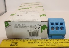 12 PIECE WAGO 812-114 BUSBAR TERMINAL BLOCK 16mm² (BLUE)