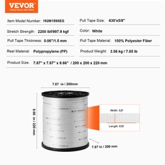 VEVOR Polyester Pulling Tape Mule Tape 5/8″ x 630′ 2200 lbf Tensile Capacity