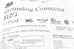 QTY. 500 512G INSULATED GROUNDING CONNECTOR #50232, GREEN WIRE NUT 14-10AWG