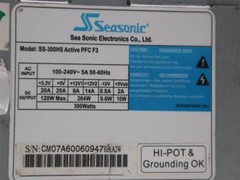 Seasonic SS-300HS SS300HS Active PFC F3 Power Supply 100-240V 5A 50-60Hz 300W
