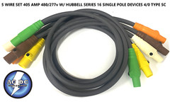 CAMLOCK – 50FT 5 WIRE SET 400 AMP 480 VOLT M/F SERIES 16 HUB 4/0 600V