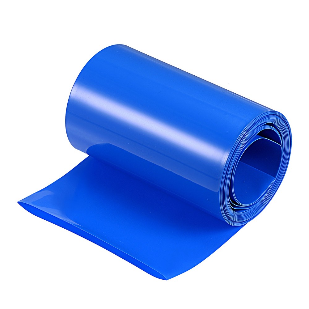 1Pcs, Battery Wrap 80mm Flat 10ft PVC Heat Shrink Tube Wraps Blue