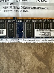 PNY MEM 1GX2 D400 MD2048KD1-400 R New