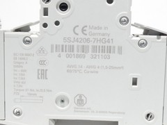 Siemens 5SJ4206-7HG41 MCB Miniature 6A Circuit Breaker 2P 240V MCB