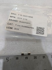 Bussmann AGX-3/16 Fast Blow Glass Fuse 250V 3/16 Amp Cartridge Eaton Pack of 5