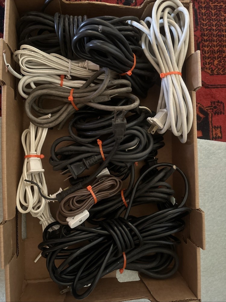 6.5 Lbs of 2 prong power cord different length & gauges mostly Used Over 18