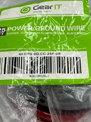 GearIT 0 Gauge CCA Ground Wire (25FT Each Black and Red) GI-GRD-0G-CC-25F-BR