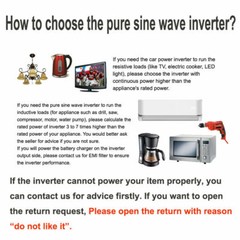24V to120V Pure Sine Wave Inverter 3000W Solar Power Converter Home Battery Camp