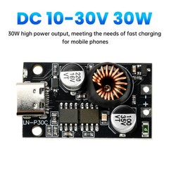 5/10pcs DC10-30V 30W Power Fast Charging Module Car Charger Type-C PD 3.0 QC 3.0