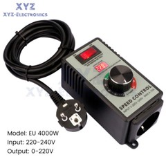 4000W Electronic Voltage Regulator Stepless AC Motor Speed Controller 110V/220V