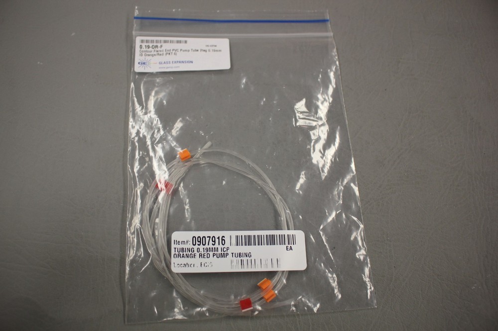 GE CONTOUR FLARED END PVC PUMP TUBING ORANGE RED 0.19-0R-F