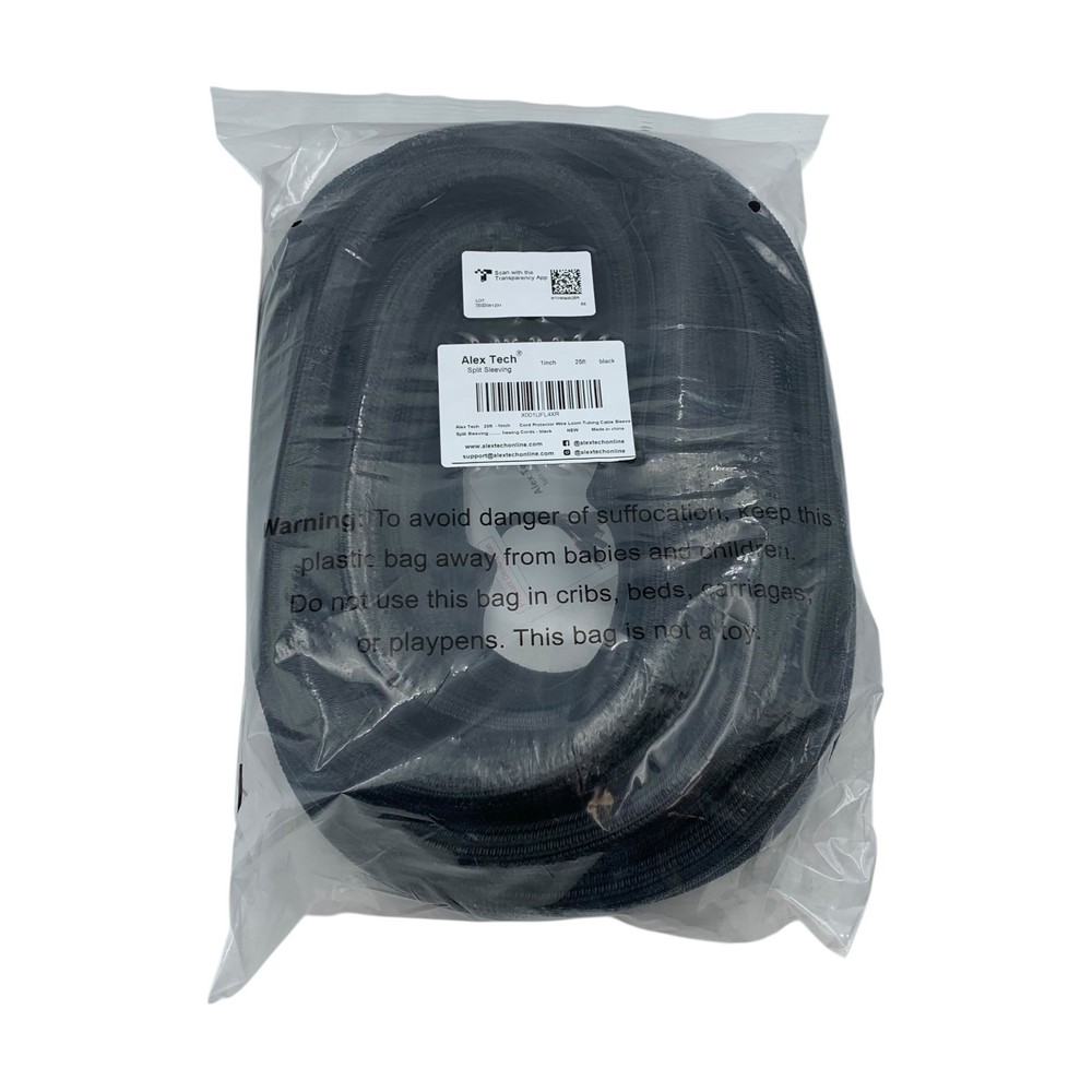 Alex Tech 25ft – 1in Cord Wire Loom Tubing Cable Braided Split Sleeve X001UFL4XR