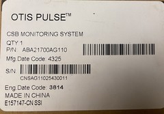 Otis Pulse Elevator Detection Devise / Monitoring System Model No. ABA21700AG110