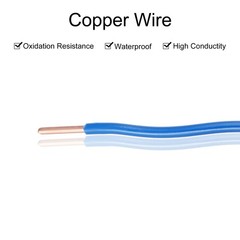 25 Feet Electrical Wire Insulated Solid Copper 12 AWG THHN Wire UL listed,Blue