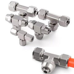 4/6/8/10/12/14/16mm Tube Tee Pneumatic Air Hose Coupler Fitting Quick Connectors