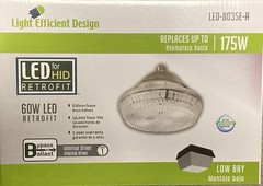 Light Efficient Design HID LED,60 W,Med Screw (E26) LED-8035E40-A QTY Available