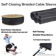 Cord Protector Split Loom Sleeve Cable Braided Tube Wire Wrap Organizer Lot
