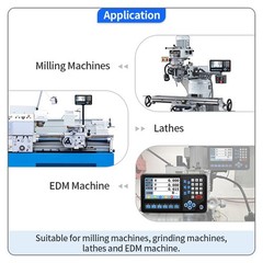 3 Axis DRO Meter RPM Linear Scale 12x16x36inch 9×49 Bridgeport Mill 5um