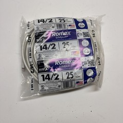 Romex-28827421 NMB W/G Wire, 25′ 14/2 – White – 25 Foot Southwire