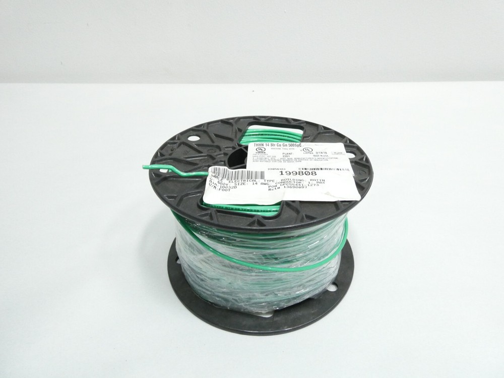 Southwire E51583 Mtw/thwn/thhn Green Machine Tool Wire 14awg 500ft