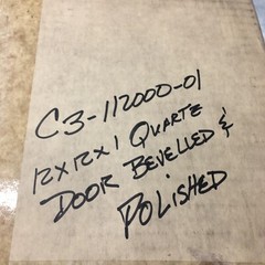 C3-112000-01 12x12x1 QUARTZ DOOR BEVELLED & POLISHED, 137073